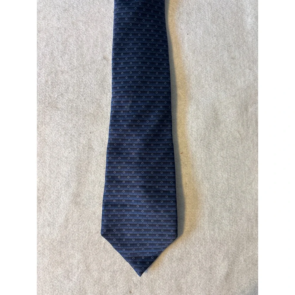 Arrow Necktie Mens OS Navy Blue‎ Excellent Silk Geometric Striped Business Tie